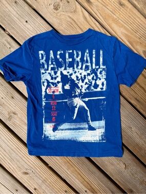 Gap Kids Blue Baseball Graphic Tee Shirt Youth Boys Size M 8 Short Sleeve